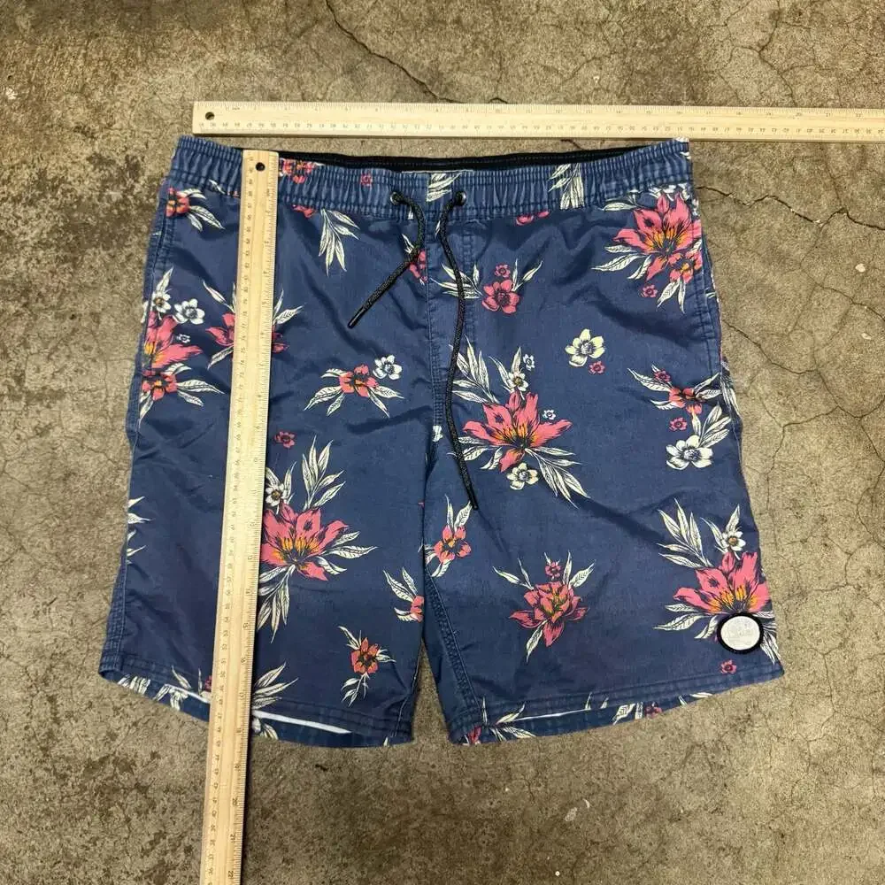 O'Neill Cruzers Men's Blue Floral Tropical Elastic Waist Swim Trunks Size S